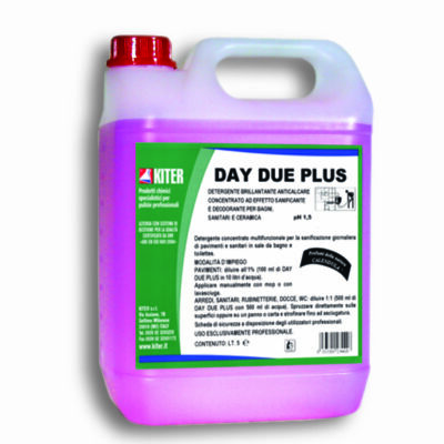 DAY DUE PLUS - DETERGENTE BRILLANTANTE ANTICALCARE CONCENTRATO AD EFFETTO SANIFICANTE E DEODORANTE PER BAGNI, SANITARI E CERAMICA
