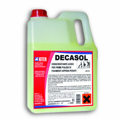 DECASOL - DISINCROSTANTE ACIDO PER PRIME PULIZIE DI PAVIMENTI APPENA POSATI