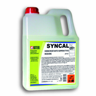 SYNCAL - DISINCROSTANTE SUPERATTIVO INODORE PER LA RIMOZIONE DI DEPOSITI INORGANICI DA PAVIMENTI, ATTREZZATURE, IMPIANTI E TUBAZIONI - HACCP