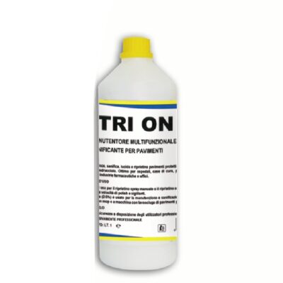 TRI ON - LAVANINCERA SPRAY CLEANER SANIFICANTE MULTIFUNZIONALE PER LA MANUTENZIONE DEI PAVIMENTI PROTETTI NEGLI AMBIENTI OSPEDALIERI E IN TUTTI GLI AMBIENTI CIVILI ED INDUSTRIALI AD ALTO TRAFFICO
