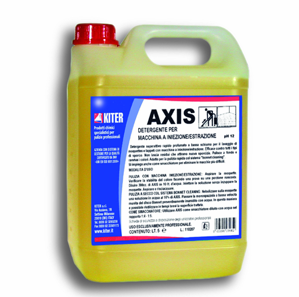 AXIS 5 LT - DETERGENTE SUPERATTIVO PER MACCHINA A INIEZIONE/ESTRAZIONE PER LA PULIZIA DI TAPPETI E MOQUETTES